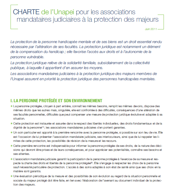 La charte de l'UNAPEI