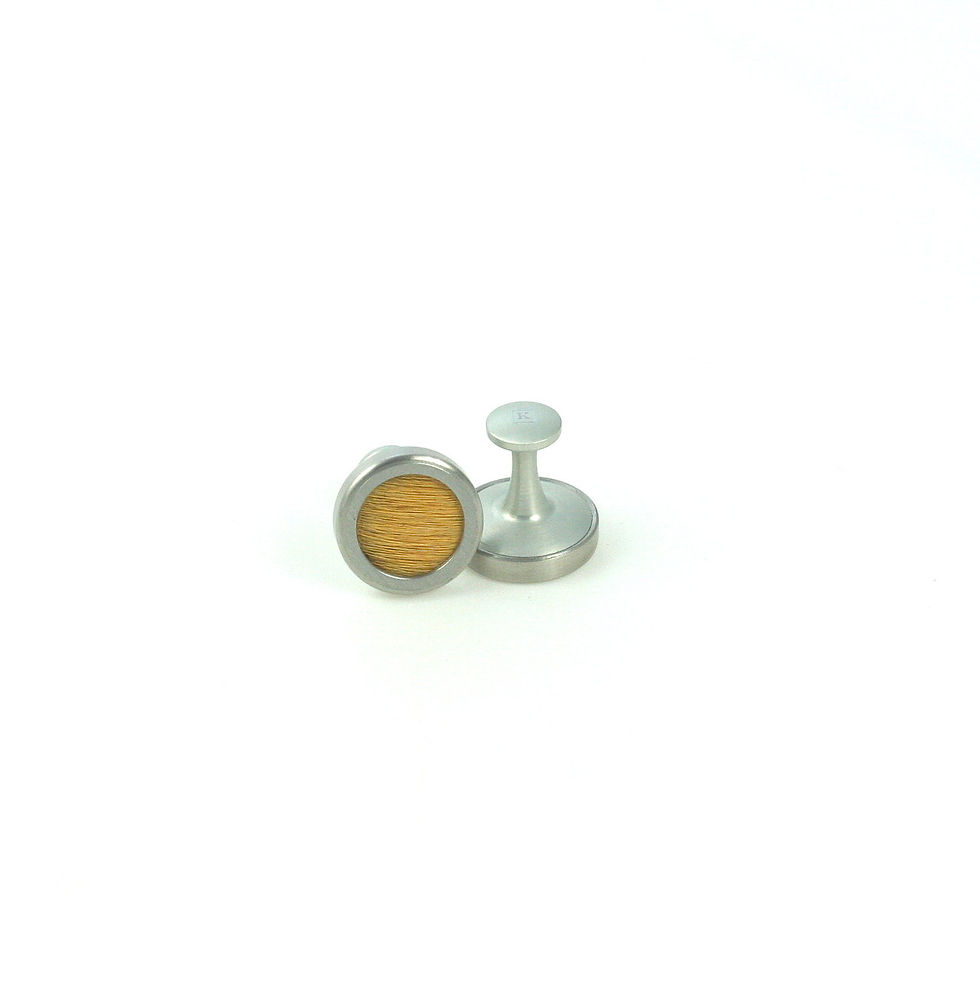 Thumbnail: Goldenrod Hair on Hide Cufflinks