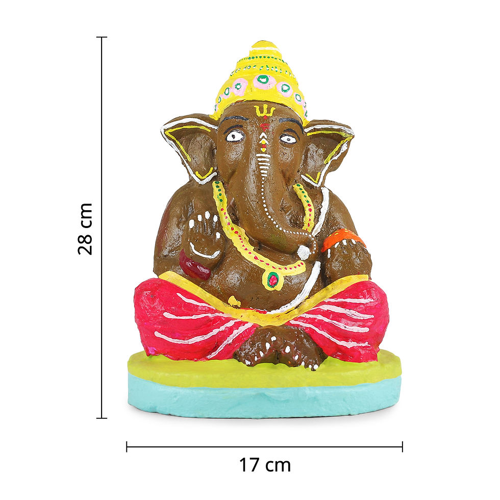 Thumbnail: Ganesh Idol | Eco-Friendly Handcrafted Clay Ganesh Murti 11 Inch 