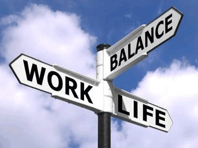 Signpost showing the words Work Life Balance