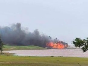 Stanhope Clubhouse burns during Fiona