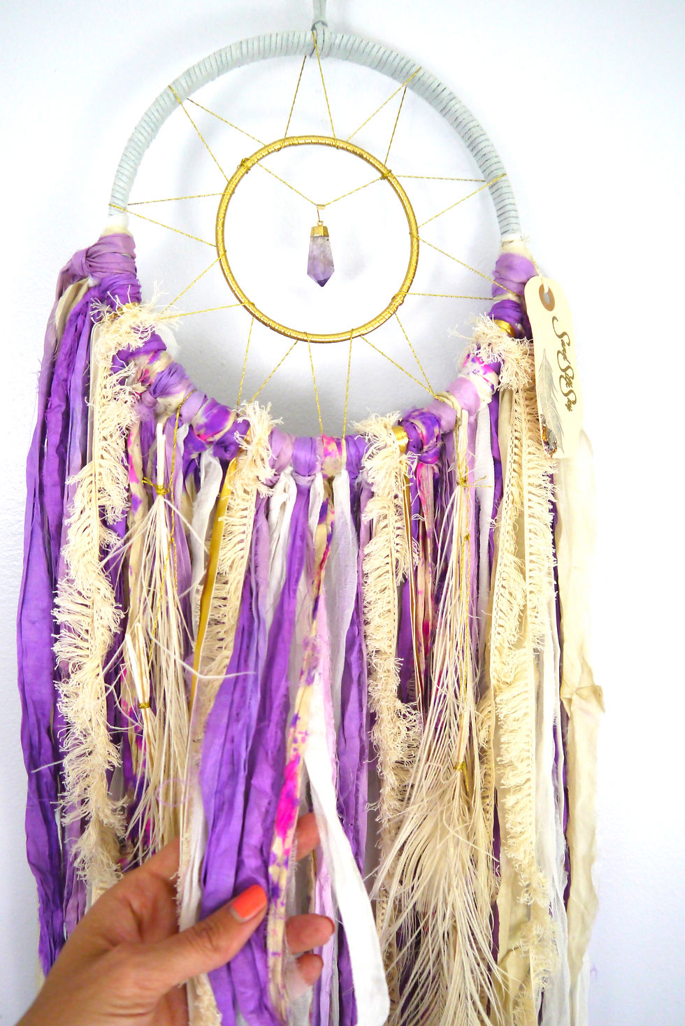 Thumbnail: Amethyst Purple Dreamcatcher ~ Boho Nursery ~ Baby Girl Gift