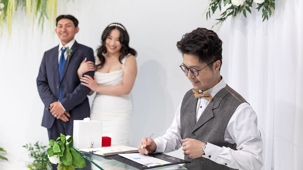 Couple choosing a ceremony-focused micro wedding experience with a marriage officiant in Vancouver.