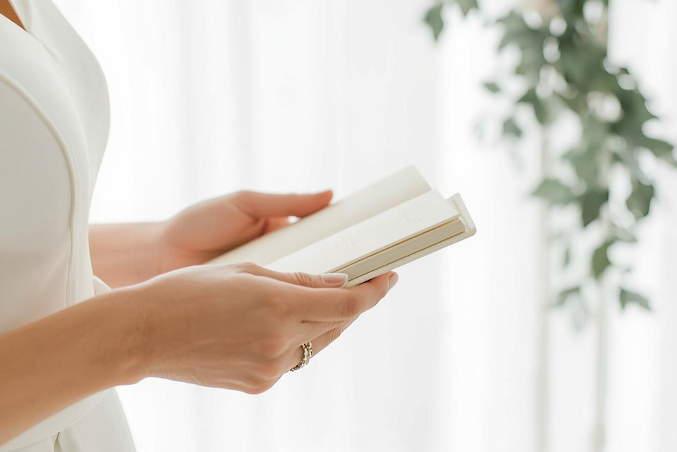 新人於室內婚禮儀式中閱讀誓詞,溫哥華小型婚禮場地示意圖