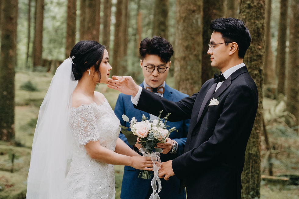 wedding officiant guiding meaningful ceremony moment with couple
