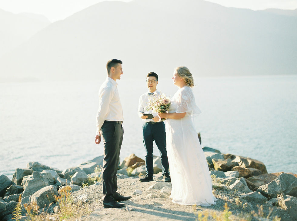 coastal elopement ceremony at Porteau Cove near Vancouver