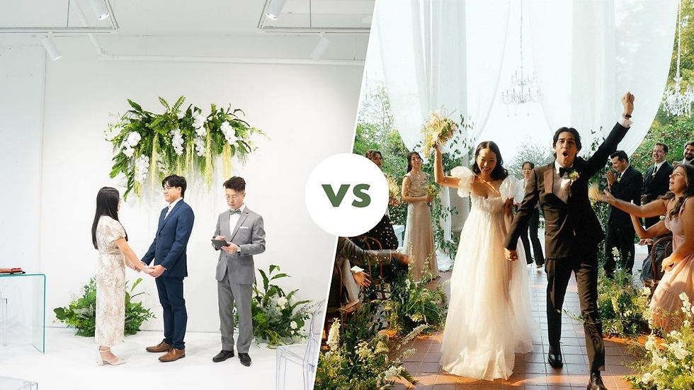 Comparison between a micro wedding ceremony and a traditional wedding celebration