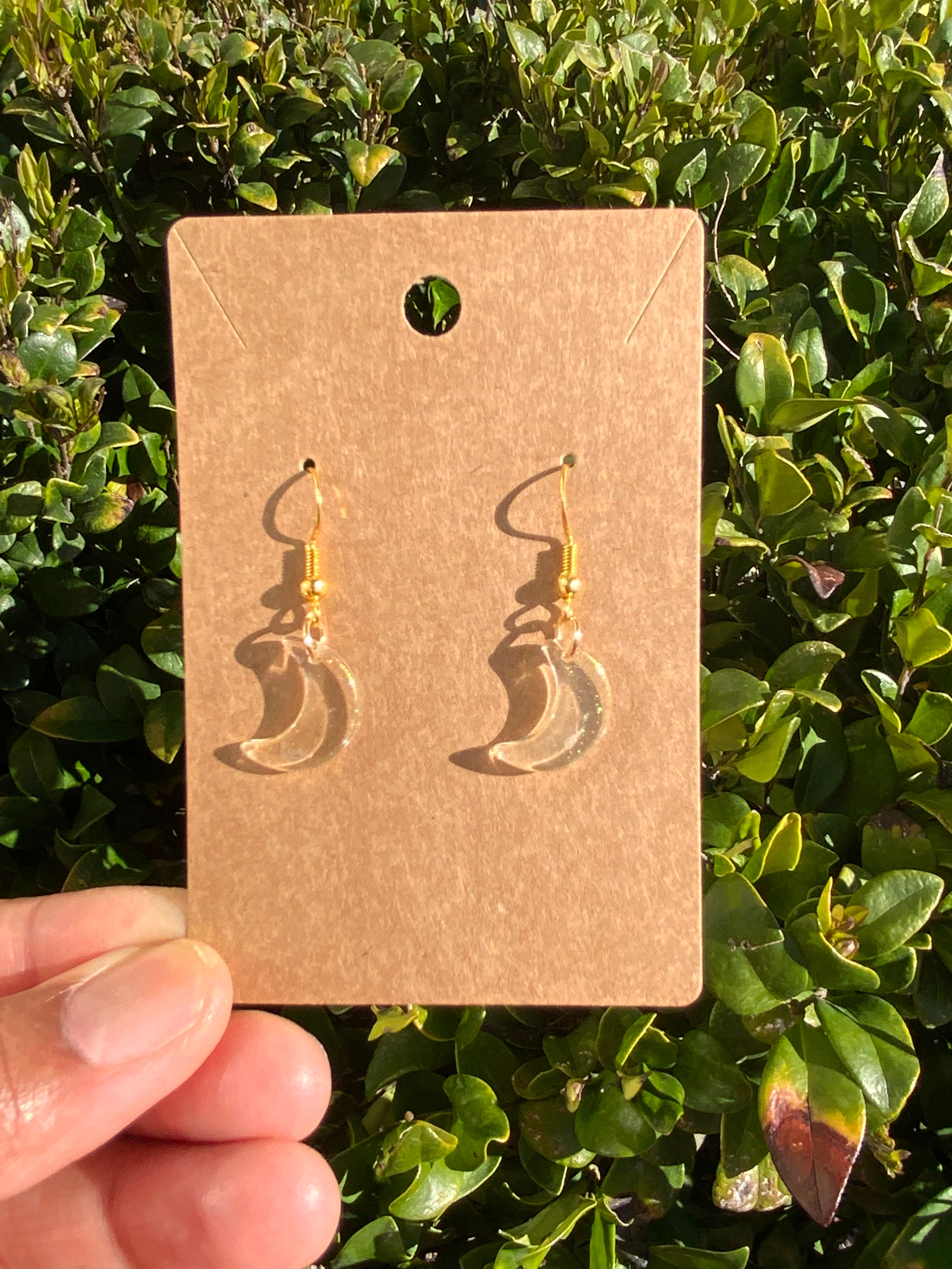 Resin Moon Earrings