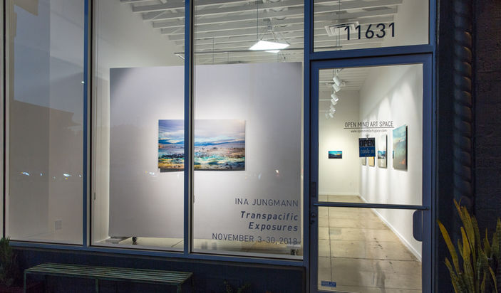 Photographs by Ina Jungmann on display at the exhibition Transpacific Exposures at Open Mind Art Space in Los Angeles, USA