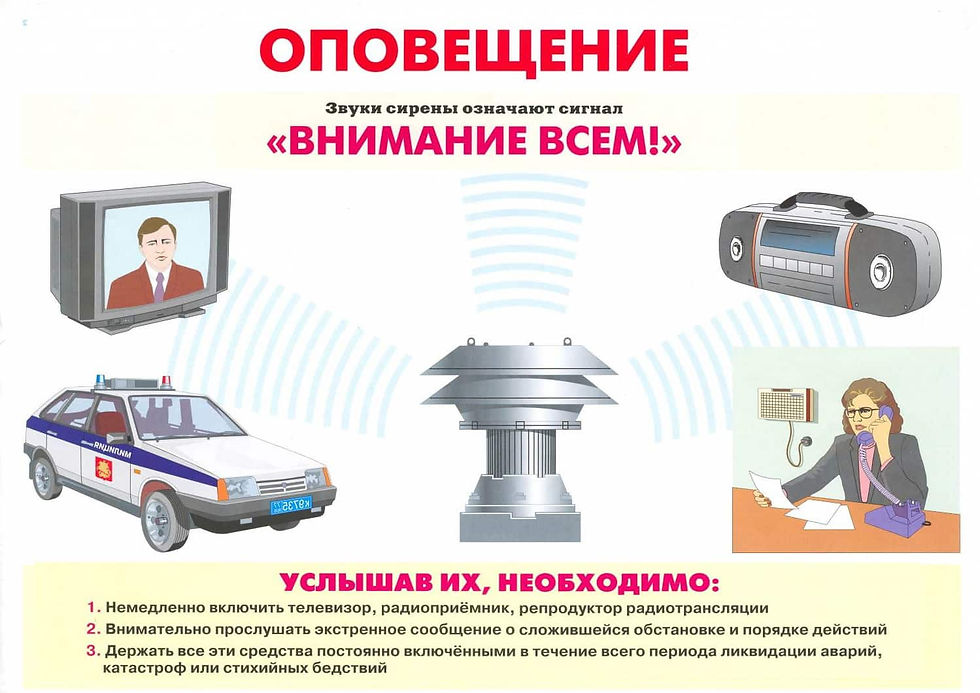 Действия при сигнале "Внимание всем!"