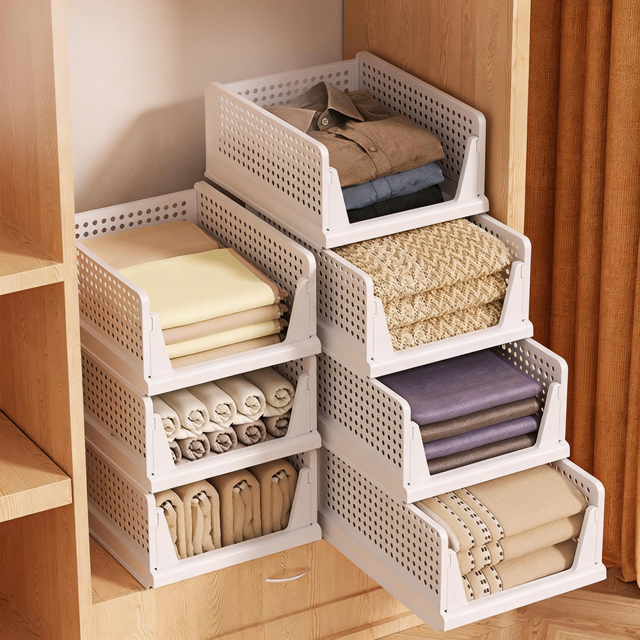 Cajones Organizadores Apilables para Clóset – Set de 4