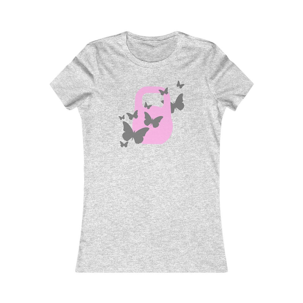 Thumbnail: Kettlebell pink butterfly Women's Favorite Tee