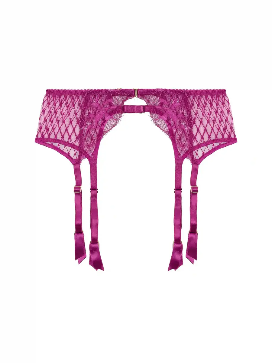 PALOMA PINK LACE SUSPENDER BELT