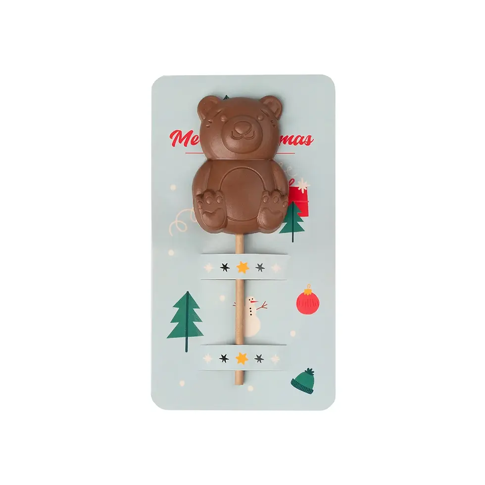 Miniatura: Sku- 0726-Lecca lecca orsetto di cioccolato con Advert Card