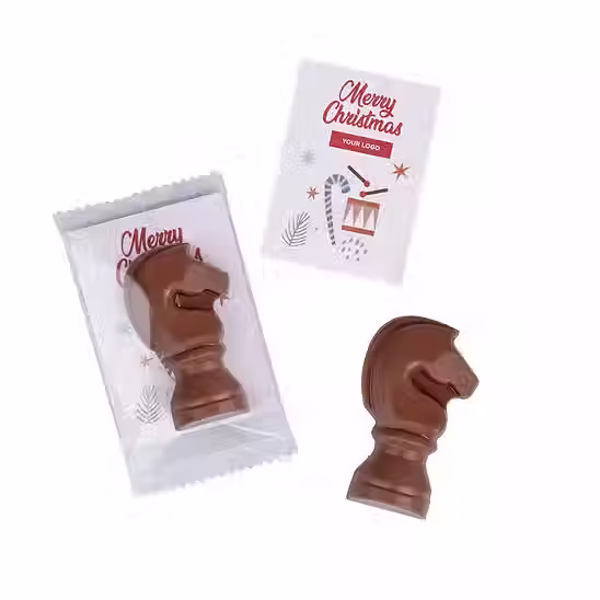 Miniatura: Sku.0530S - CARD CIOCCOLATINO "CAVALLO SCACCHI" 17g.
