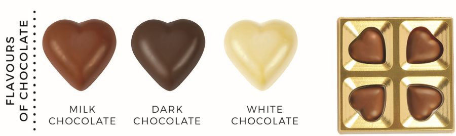 Miniatura: 062 - CONFEZIONE "4 CUORICINI" CIOCCOLATO