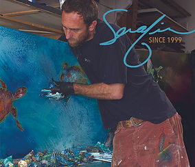 Serafin at his studio n Huntington Beach, Ca.