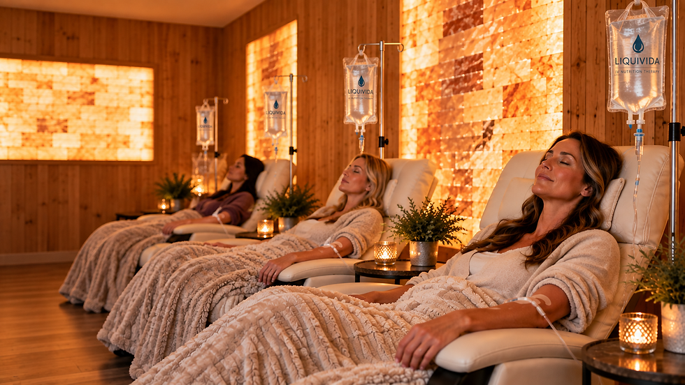 Women receiving IV therapy in Elkton, MD in a salt room.