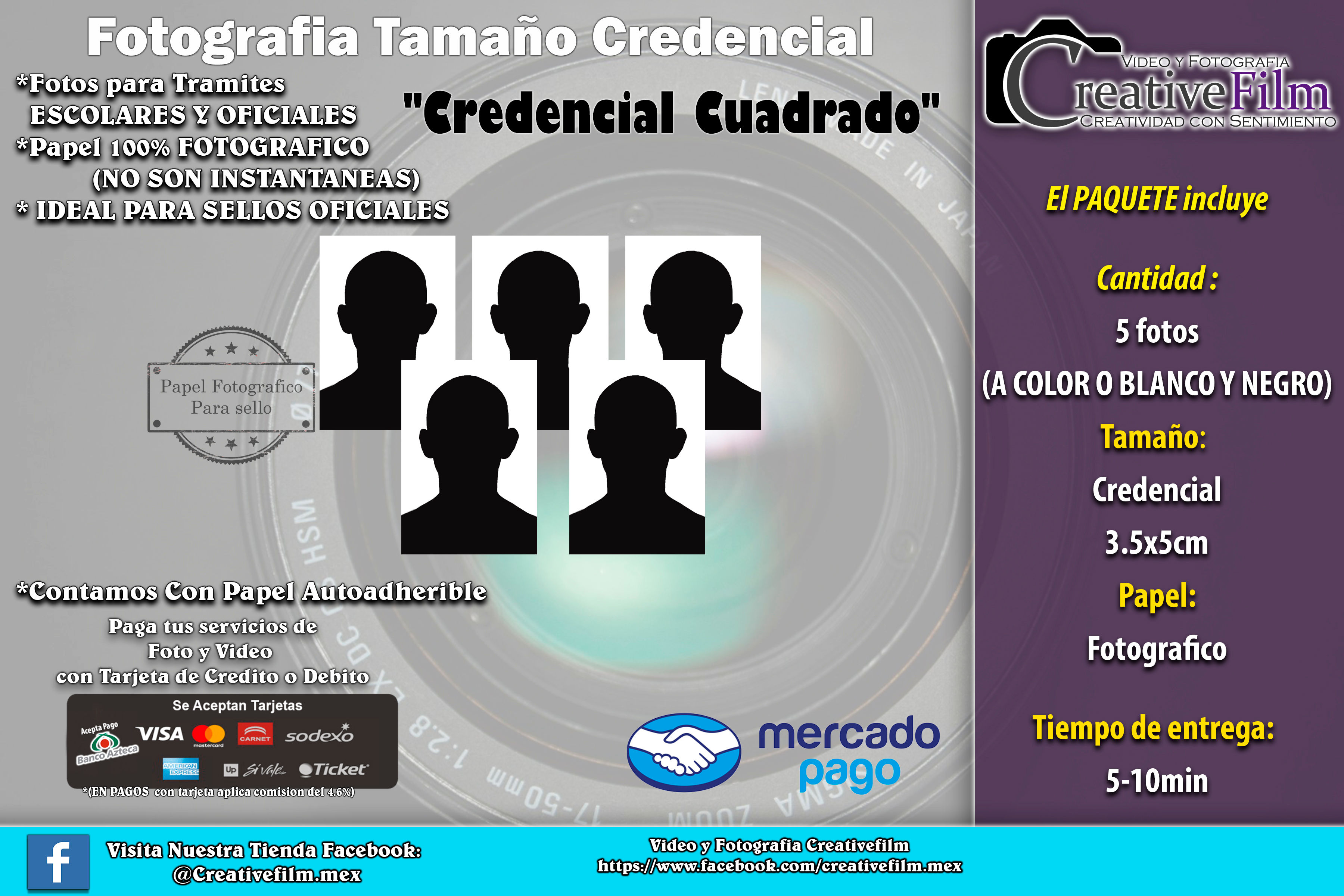 Paquete Foto Credencial Cuadrado
