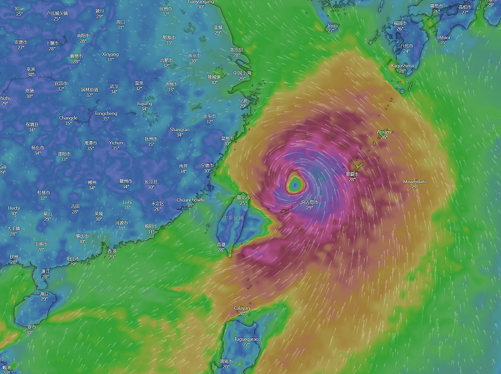 windy預測 (週三最接近台灣)