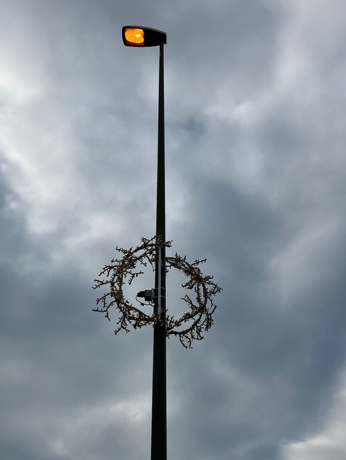 Tina’s Christmas wreaths installed outside her villa at day