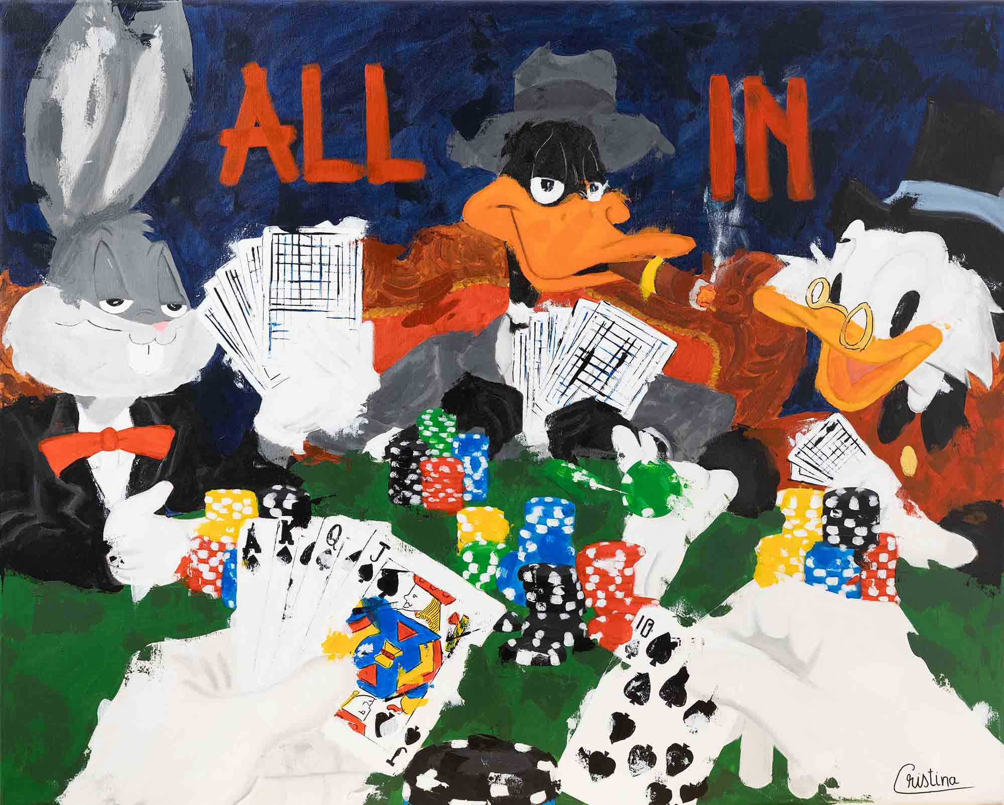 textured poker theme painting