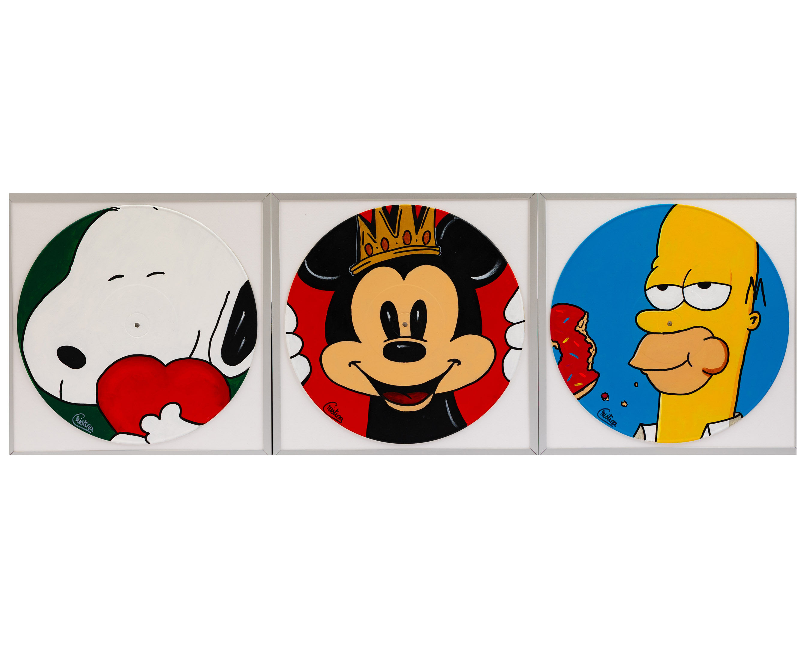 The Chill Trio - Set of 3 Pop Art on Recycled Vinyls