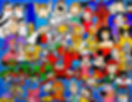 Cartoon collage painting