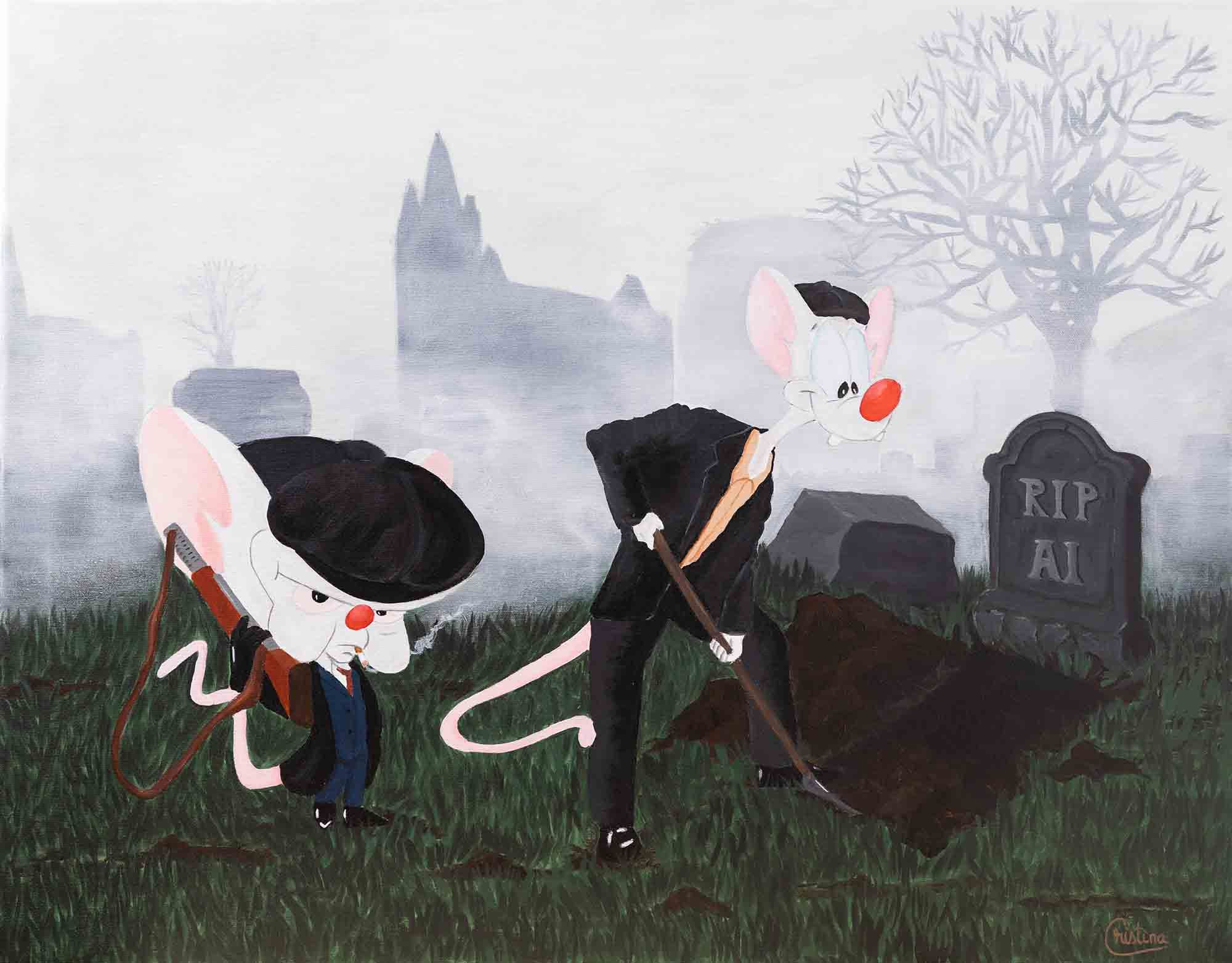 pinky and the brain painting