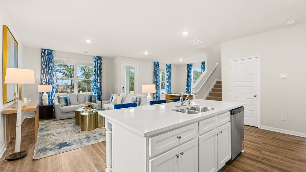Open-concept family room at Brookland Commons