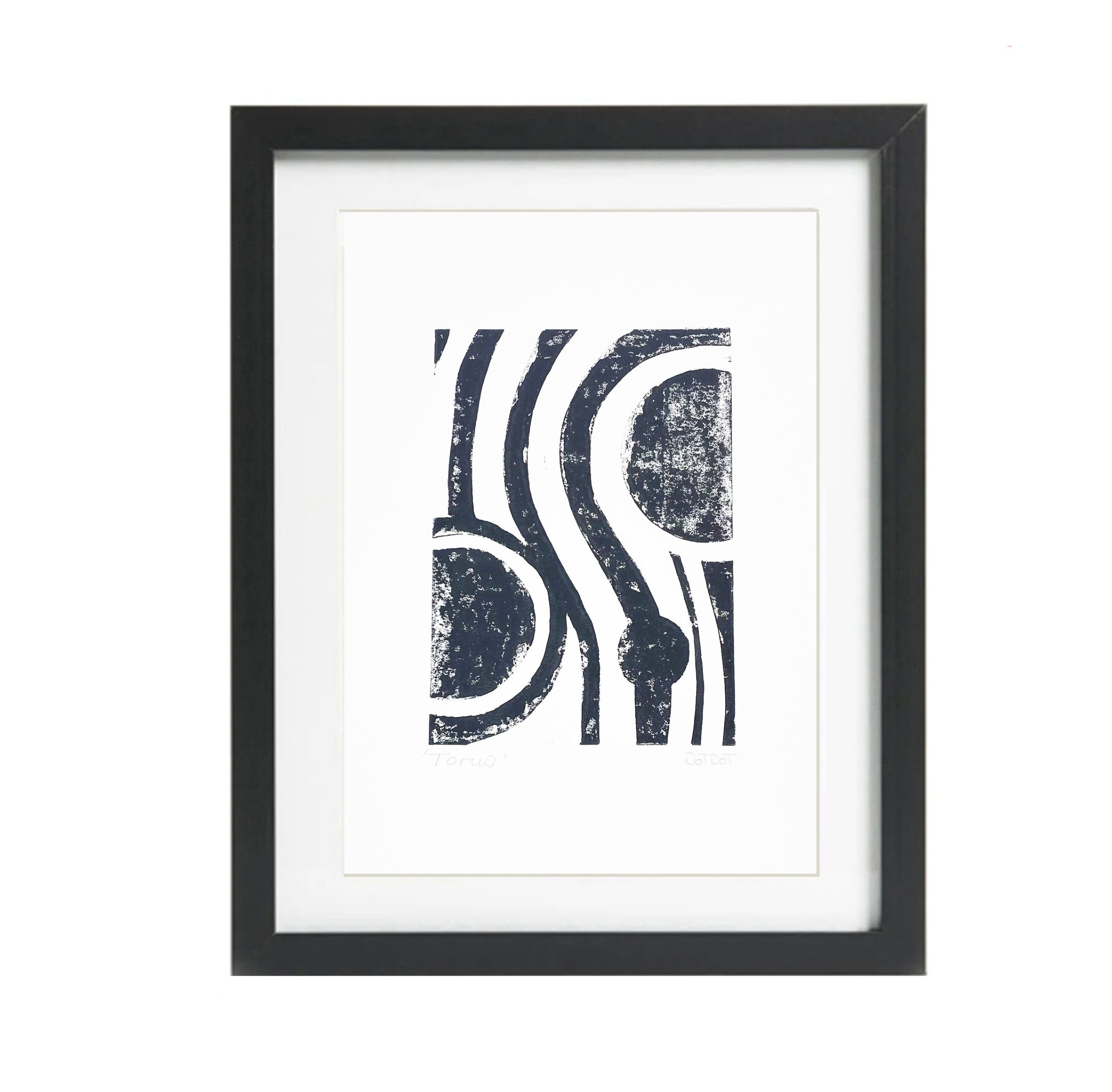 Torus Original Monochrome Lino Print