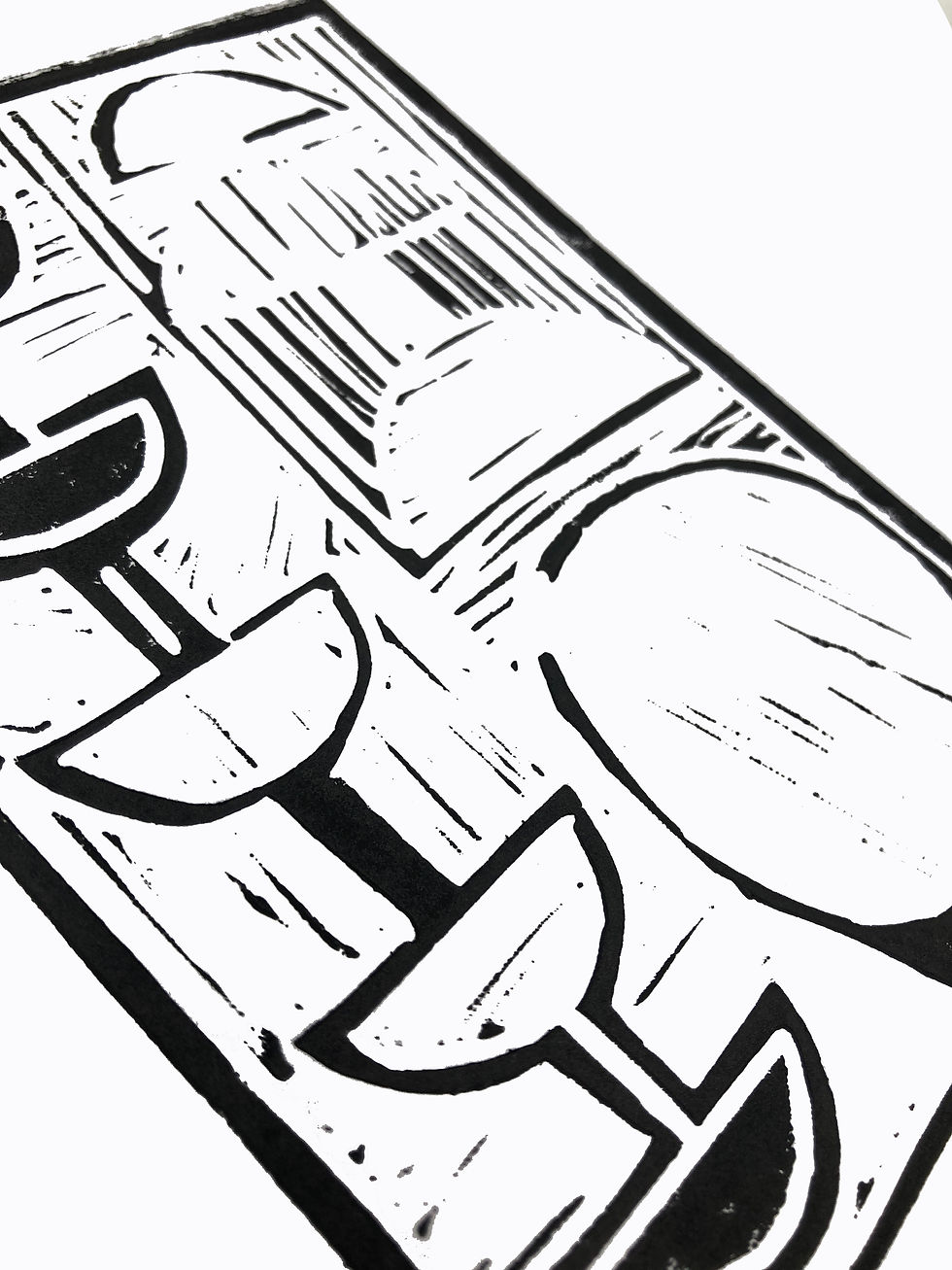 Thumbnail: 'Semi Line' Original Lino print