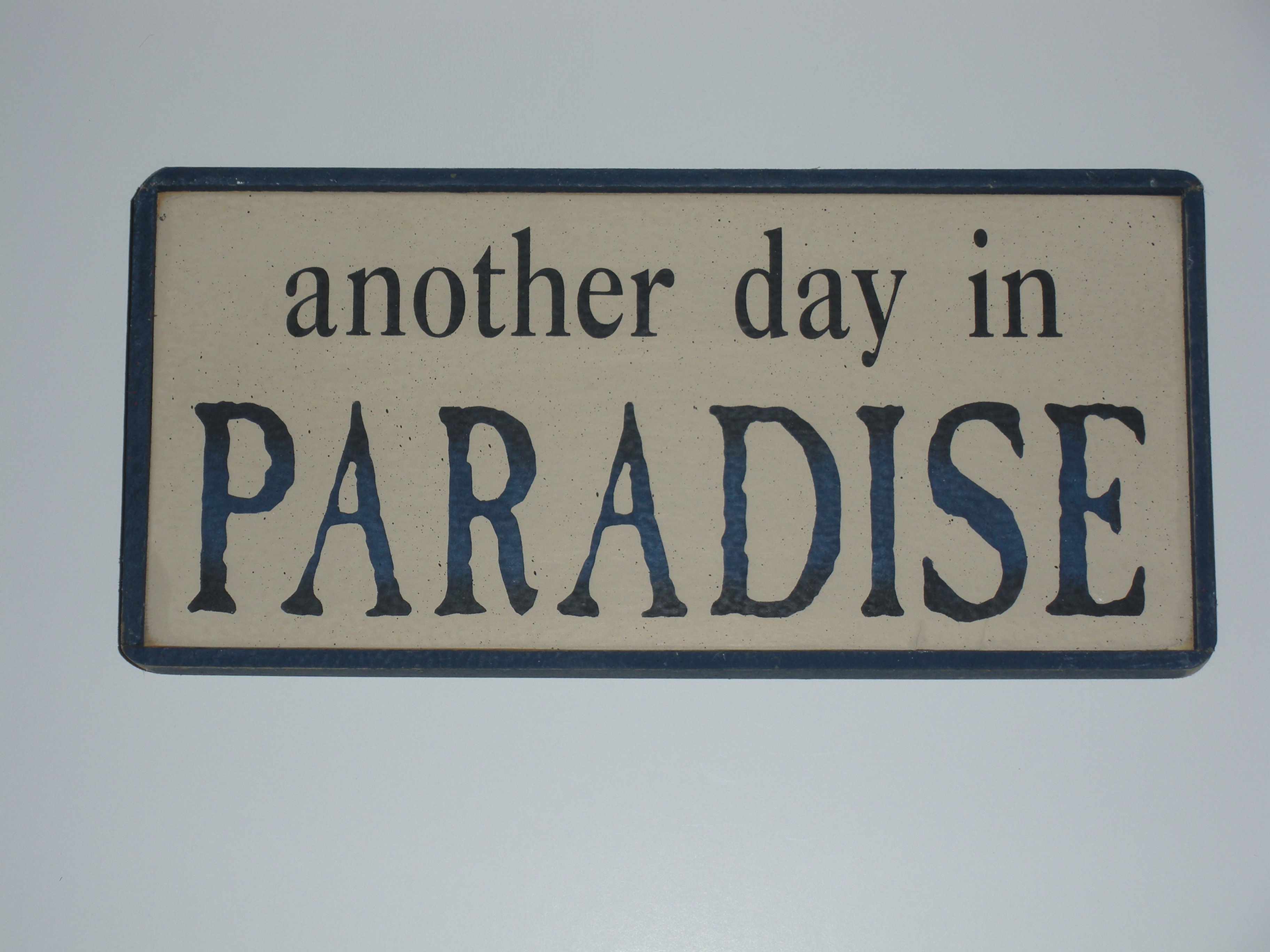 Another Day in Paradise (Blue) - Wooden Signs