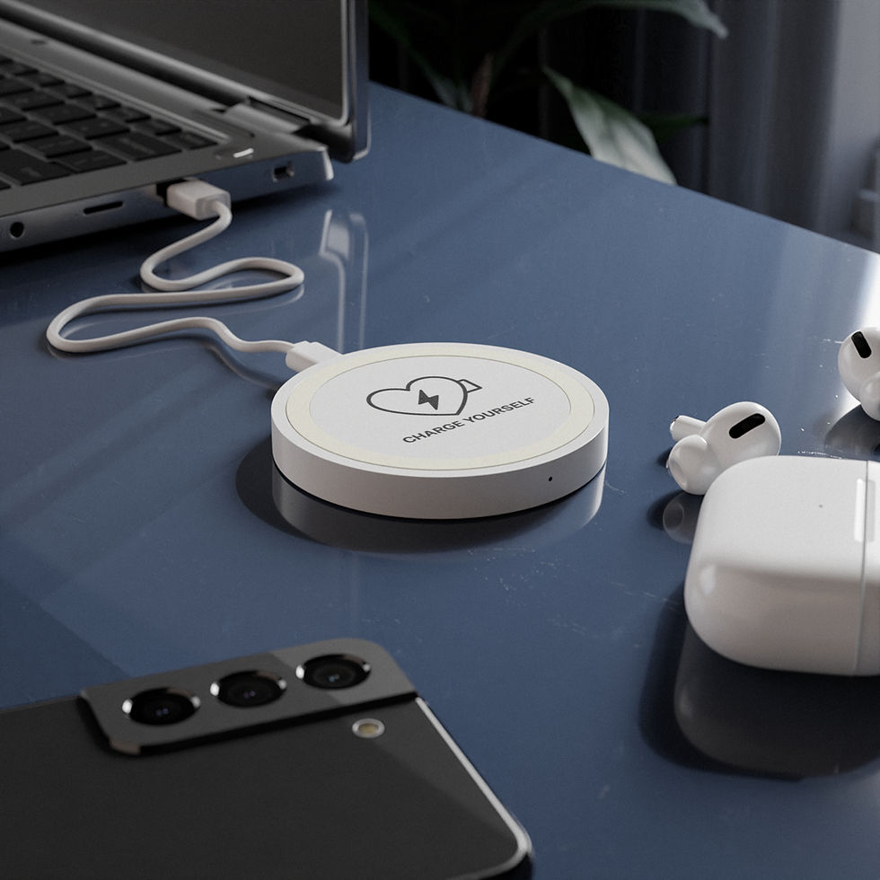 Thumbnail: Inspirational Wireless Charging Pad - 'Charge Yourself' Motivational Tech Gift