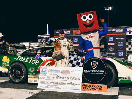 Keelan Harvick wins first CARS Tour West Pro Late Model race of season in Las Vegas