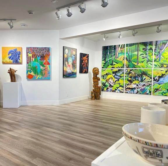 Inside Deux Pépins and Apple Art Gallery in Moncton New Brunswick