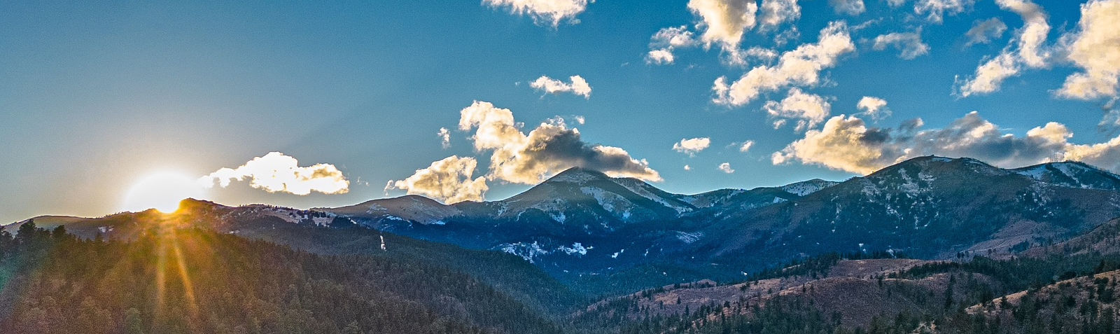 sunset over mountians