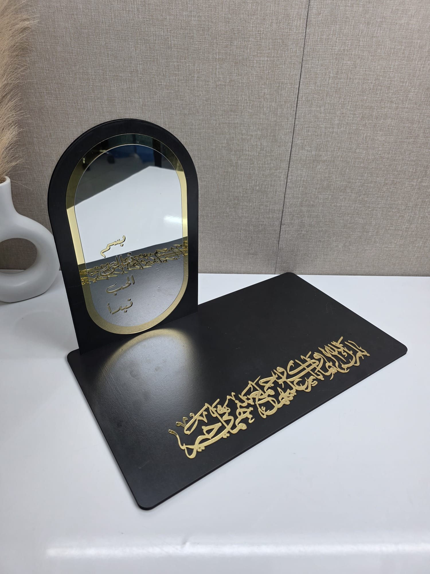 ستاند ذهب خشب مع مراية