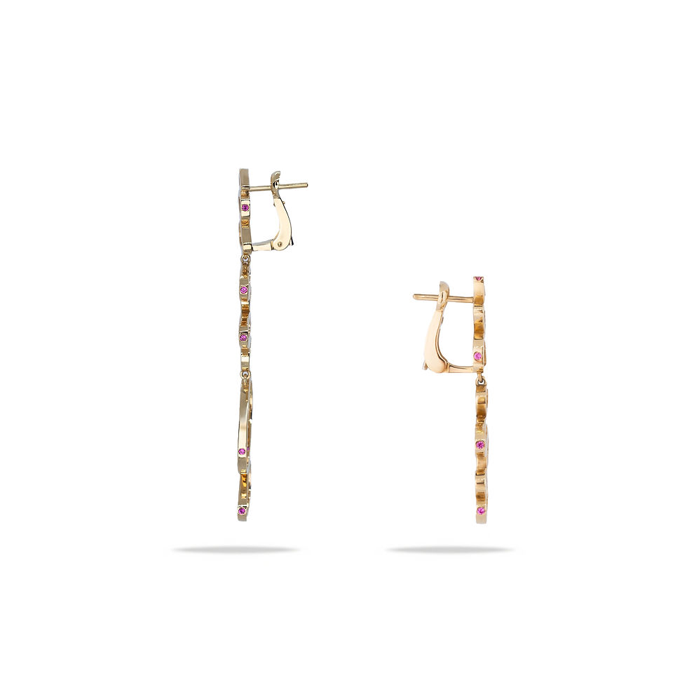 Thumbnail: Pair of Earrings (medium long) and with Single Gemstones