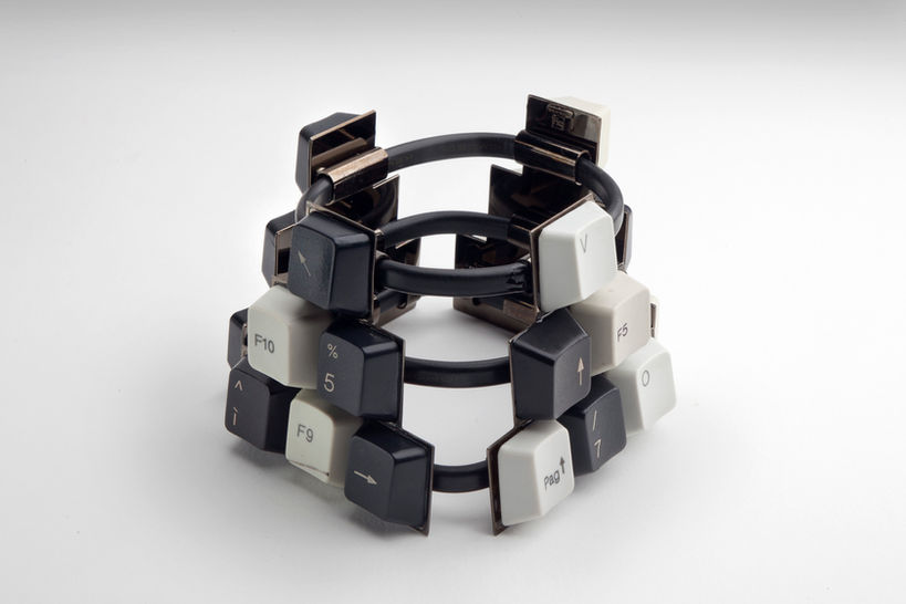 Nefertiti Collection | Recycled e-waste keycaps Nefertiti inspired bracelet - byLUDO ecotech
