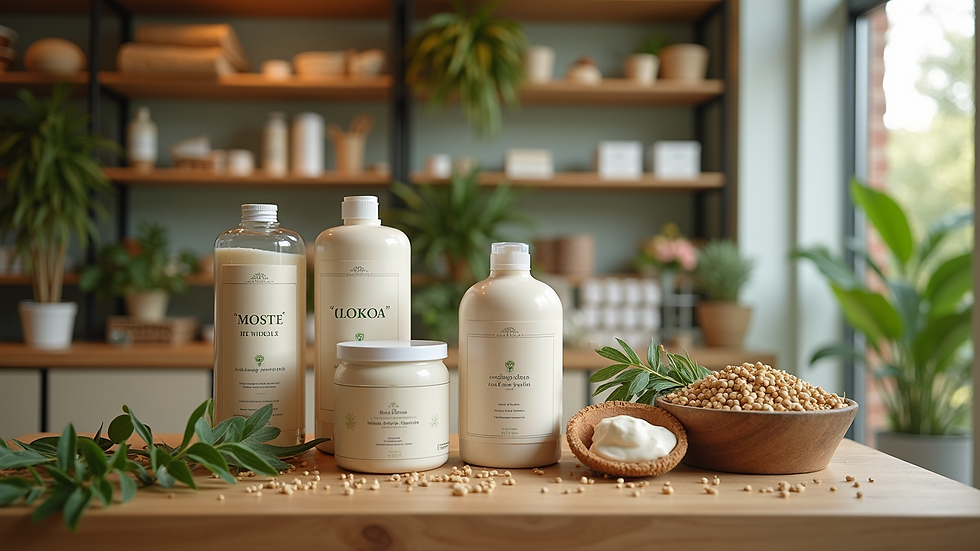 Eye-level view of a sustainable store with eco-friendly products