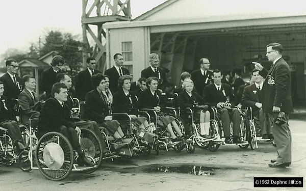 Team addressed by George Bedbrook (1964) - Photo by Daphne Hilton