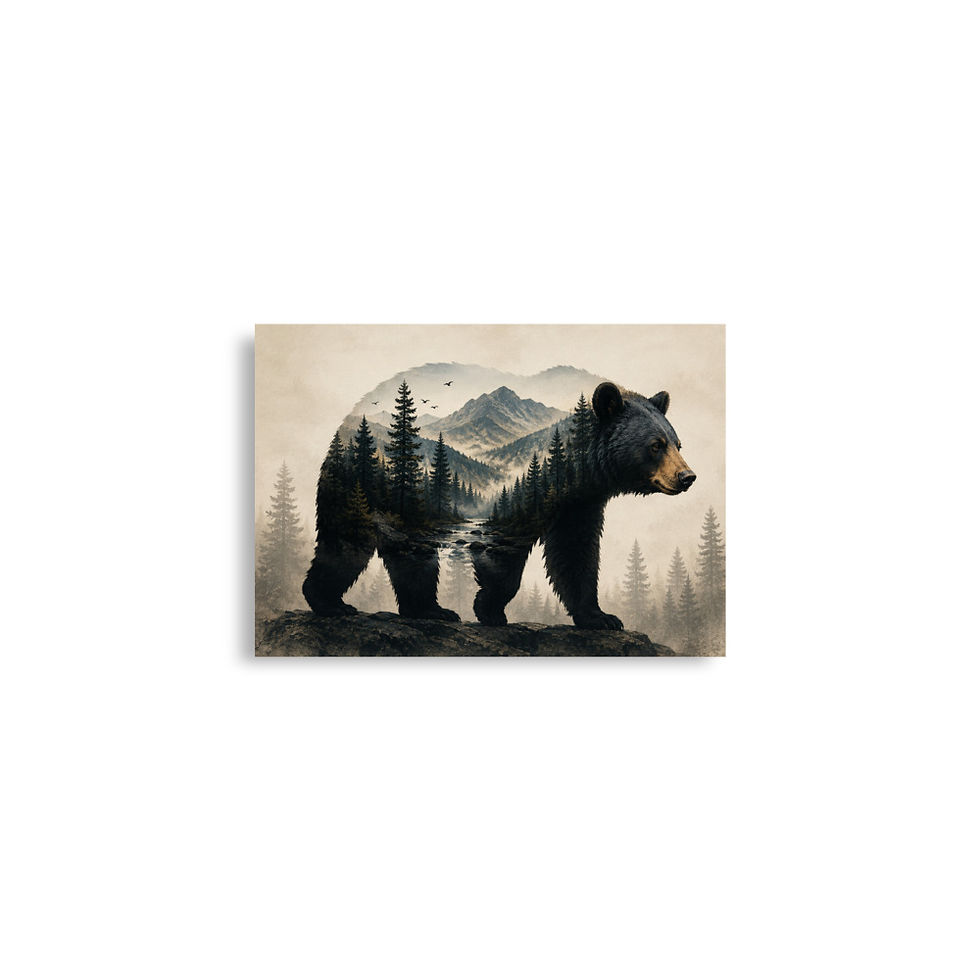 Thumbnail: Black Bear Wall Art Poster, Black Bear Print, Smoky Mountain Bear Art