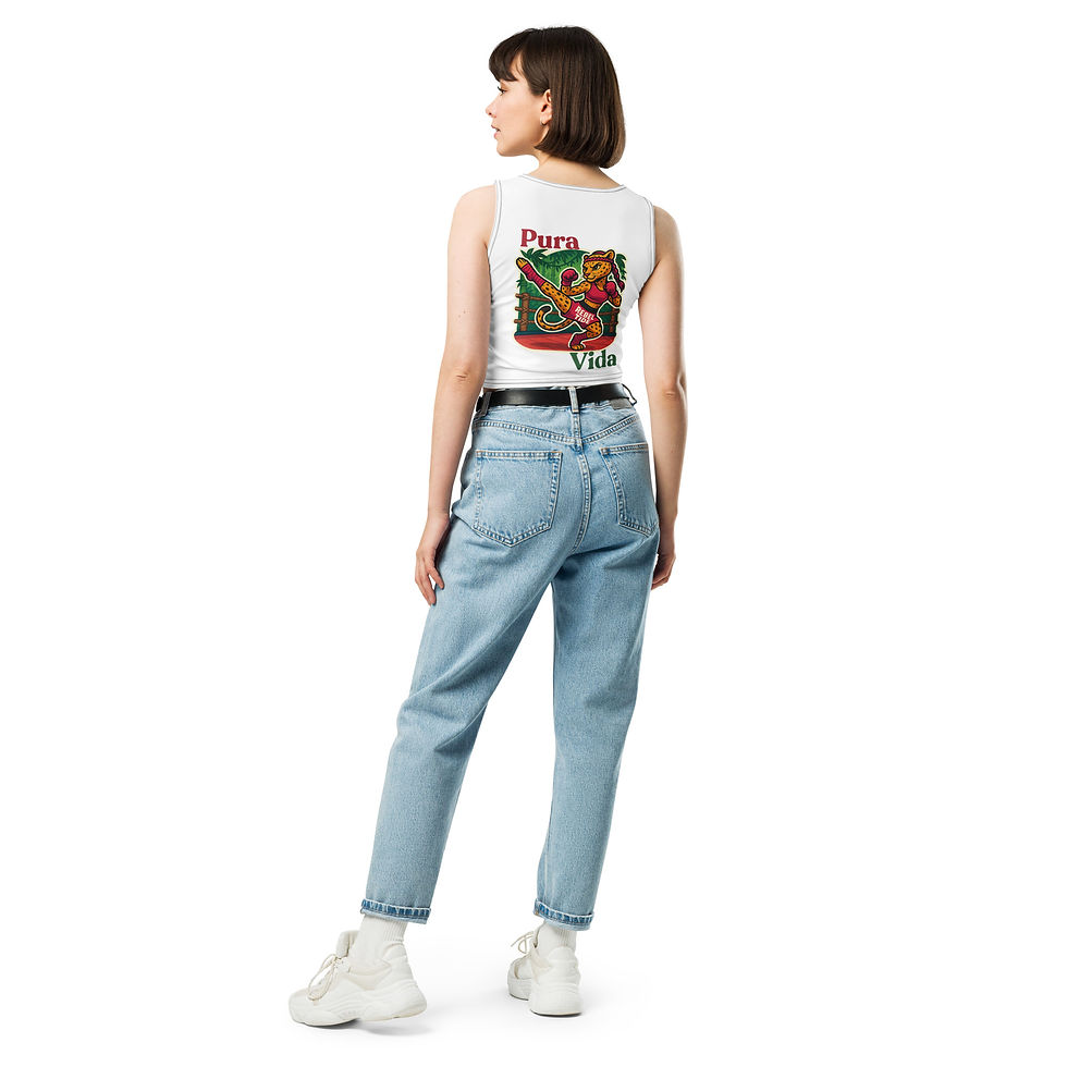Thumbnail: REBEL TIDE All-Over Print Crop Top – Bold, Wild & Unapologetic - Jaya Thai