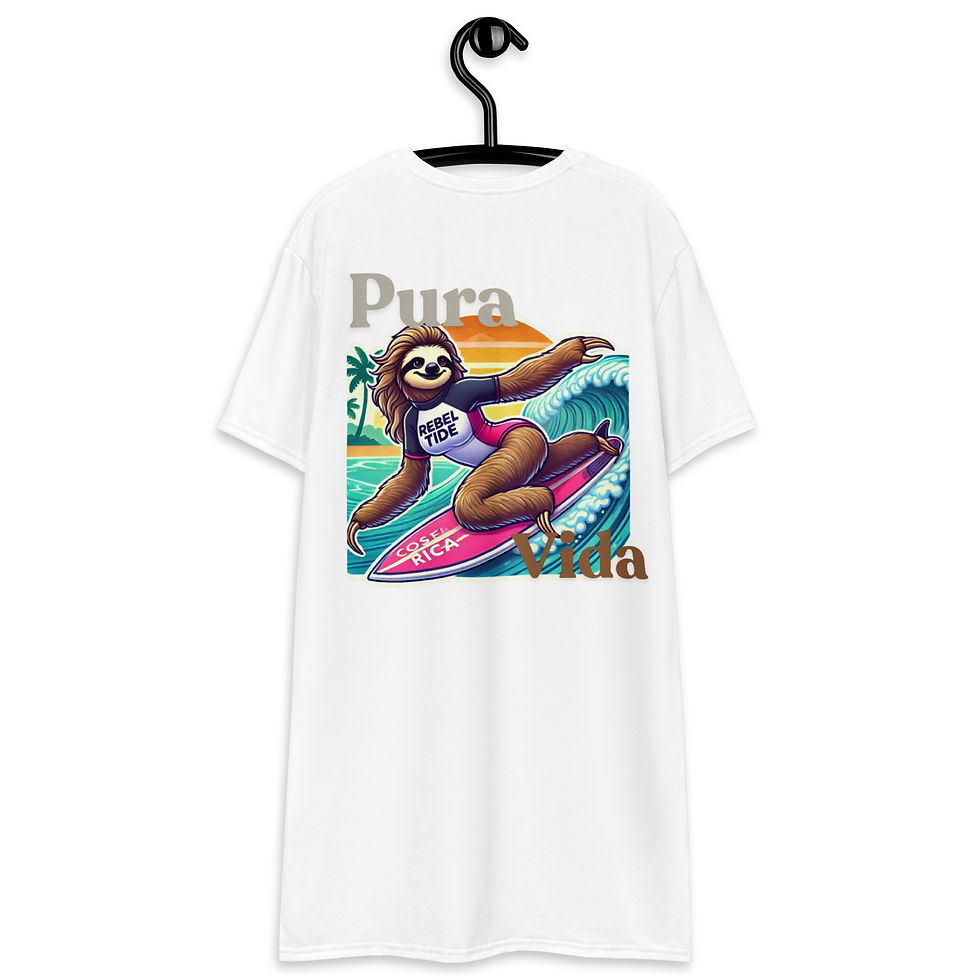 Thumbnail: REBEL TIDE All-Over Print T-Shirt Dress – Effortless Edge, Endless Vibes - Luna