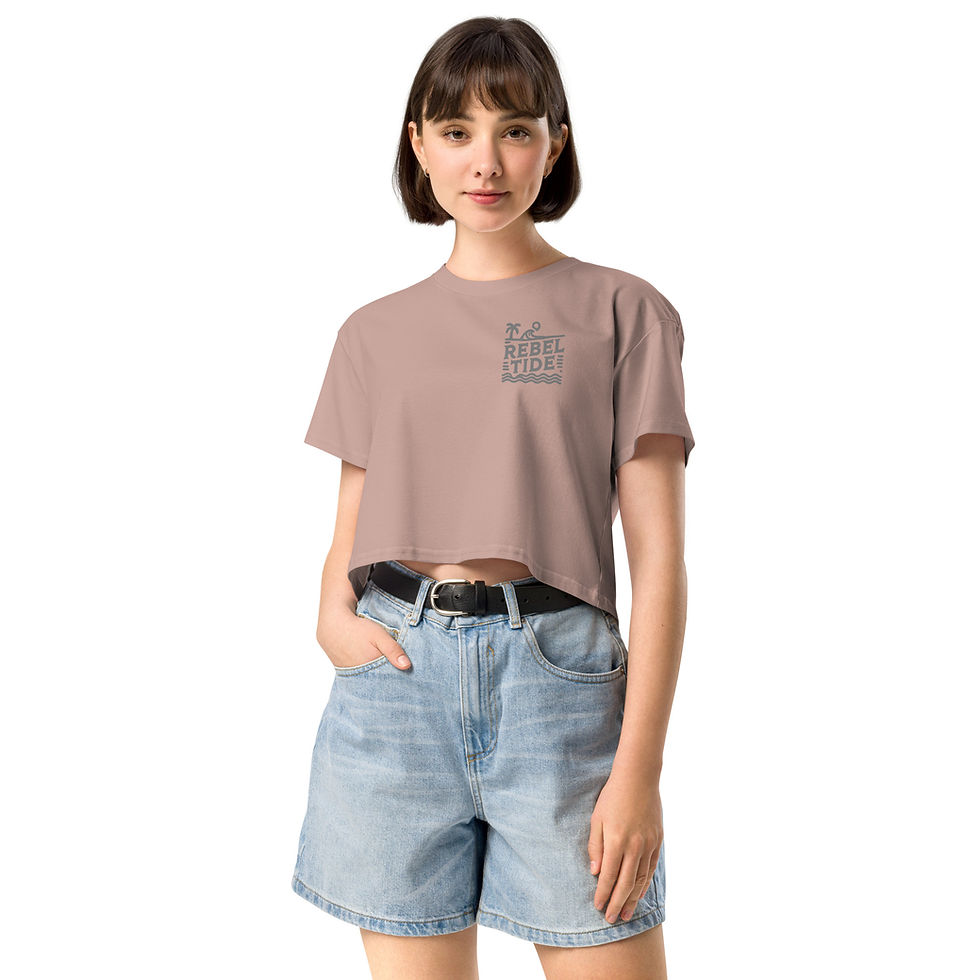 Thumbnail: REBEL TIDE Women's Crop Top – Effortless Edge, Coastal Vibes - Solana