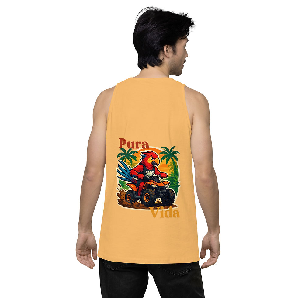 Thumbnail: REBEL TIDE Men’s Premium Tank – Athletic Heather - Blaze