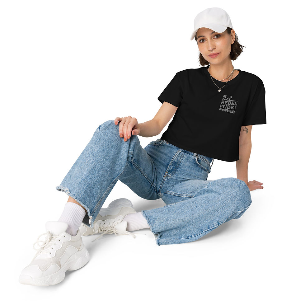 Thumbnail: REBEL TIDE Women's Crop Top – Effortless Edge, Coastal Vibes - Solana
