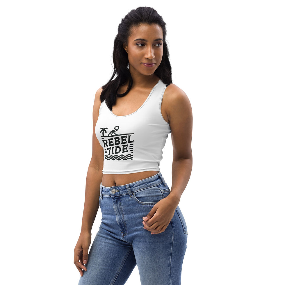 Thumbnail: REBEL TIDE All-Over Print Crop Top – Bold, Wild & Unapologetic - Jaya Thai