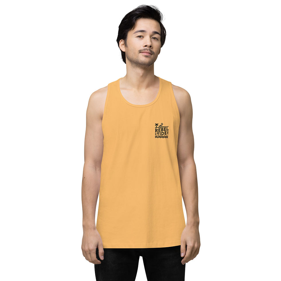 Thumbnail: REBEL TIDE Men’s Premium Tank – Athletic Heather - Blaze
